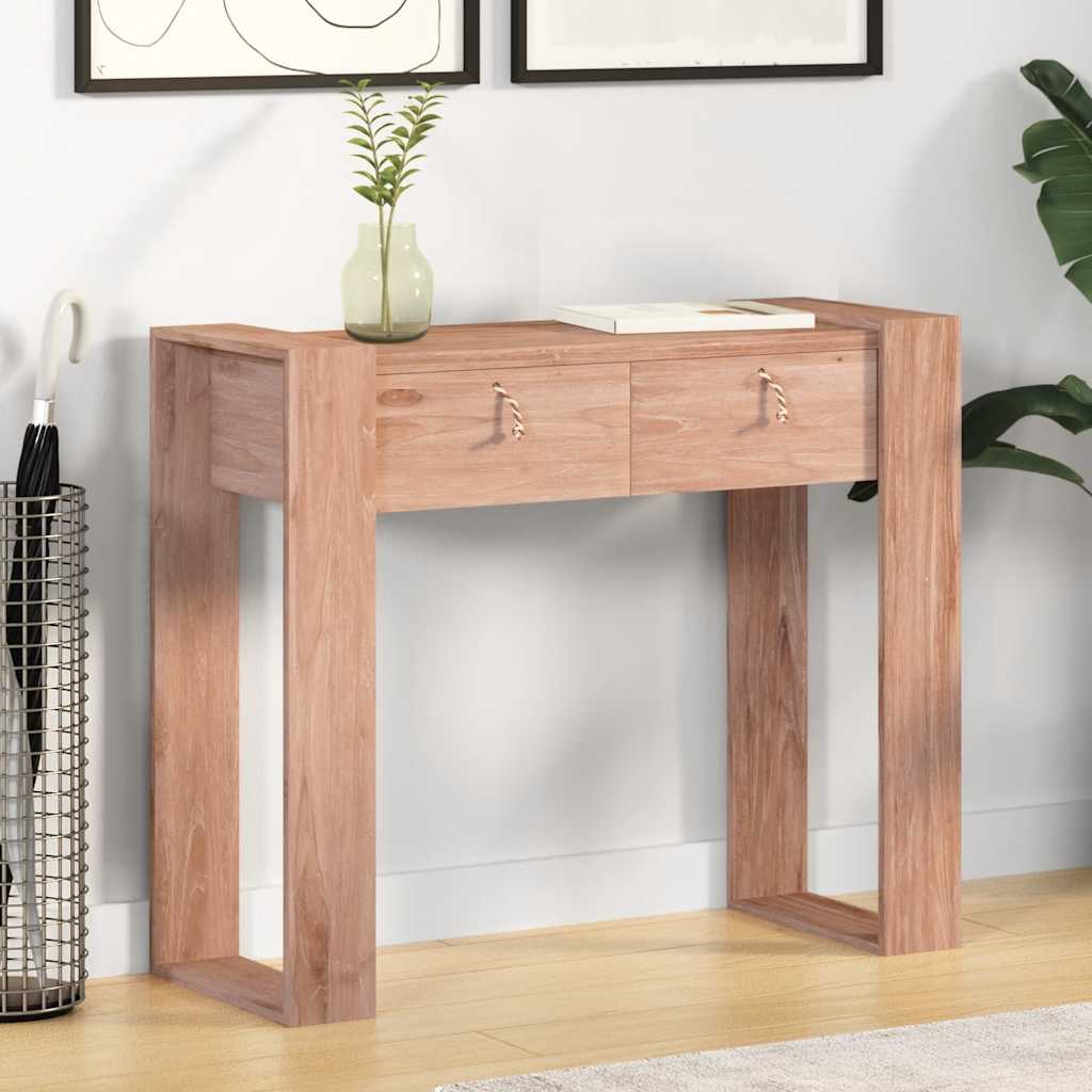Tavolo Consolle，Tavolo da ingresso，Consolle Salvaspazio e Multiuso per  Soggiorno, Ingresso e Corridoio 90x35x75 cm in Legno Massello di Teak  CNWI938259 MaisonChic