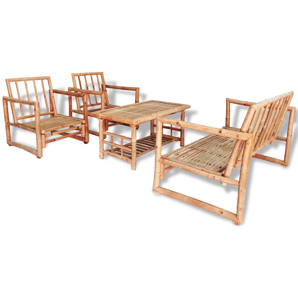 Set de muebles de jardín piezas y cojines bambú vidaXL