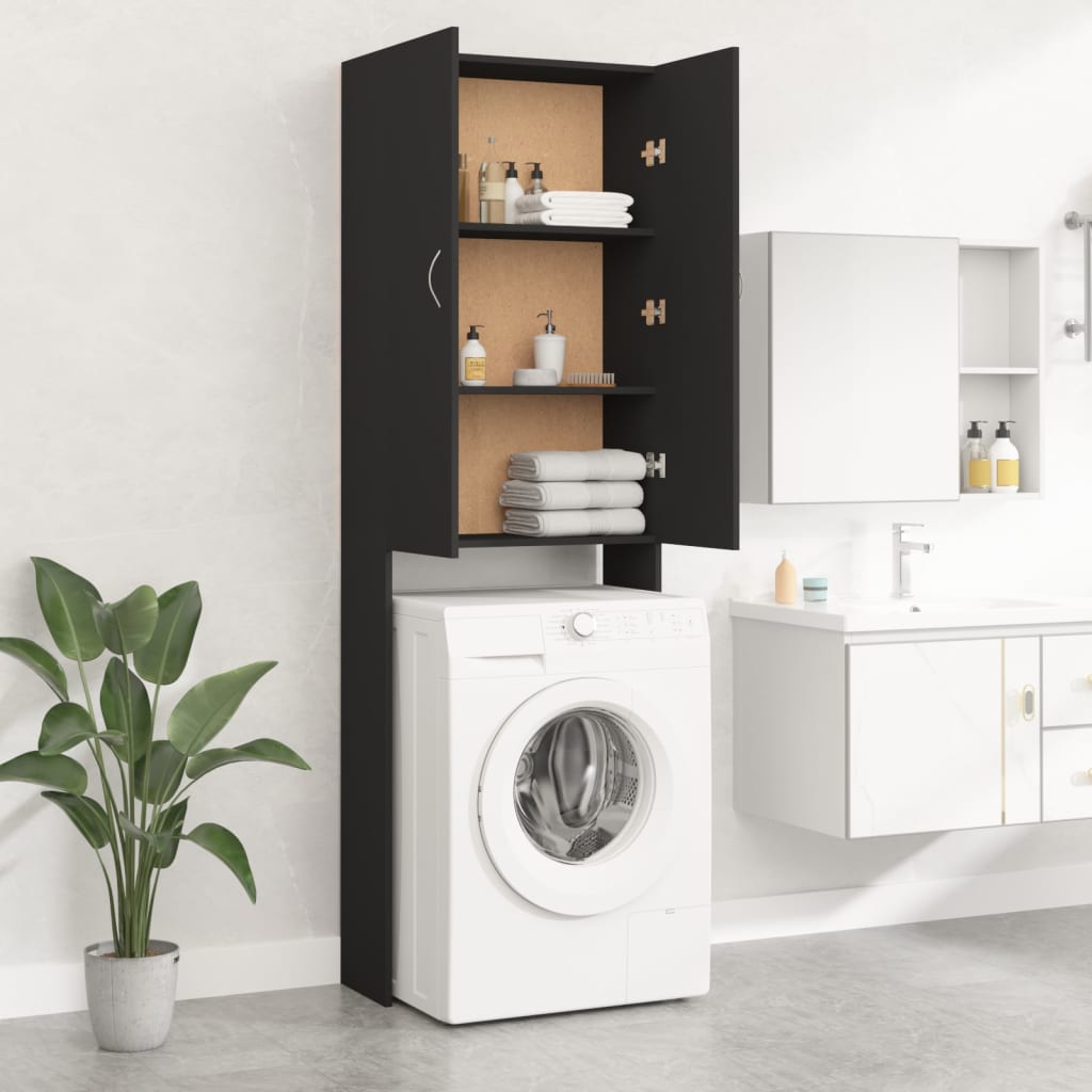 Meuble pour machine à laver Glam 64cm 2 portes - gris brillant