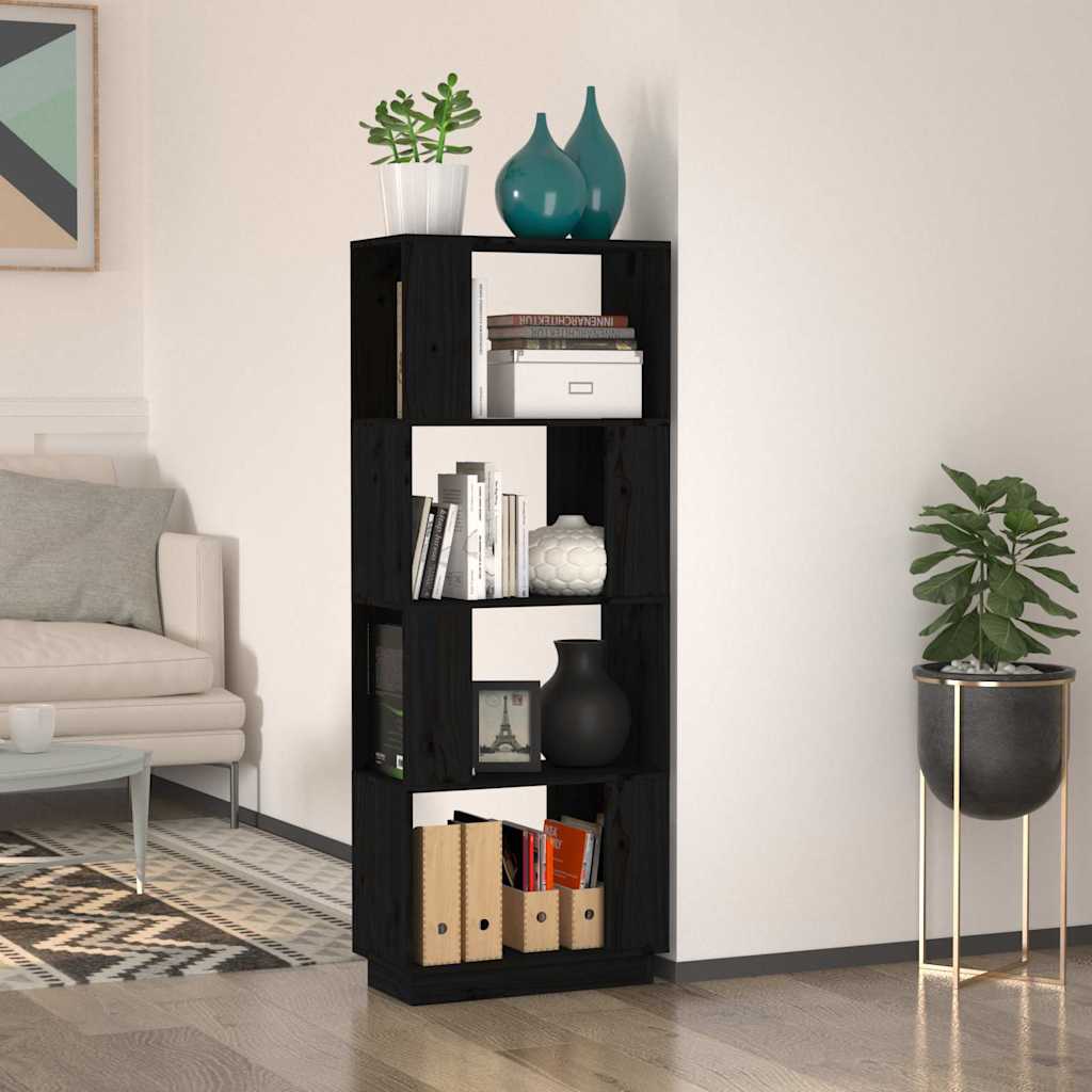 Libreria/Divisorio,Scaffale,Armadio per Libri Bianco 51x25x132 cm legno Massello di Pino MCI982188 Maisonchic