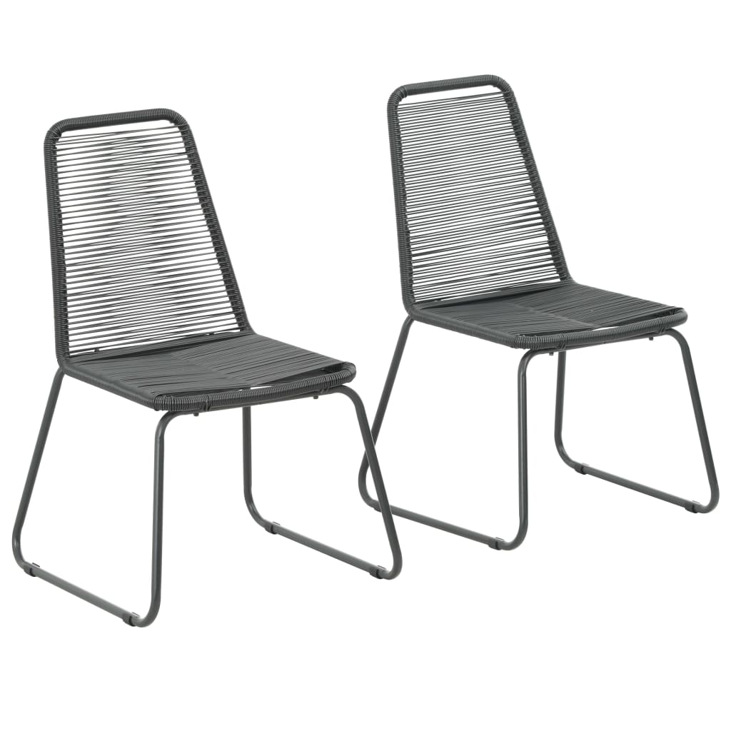 vidaXL Outdoor Chairs 2 pcs Poly Rattan Black - Black