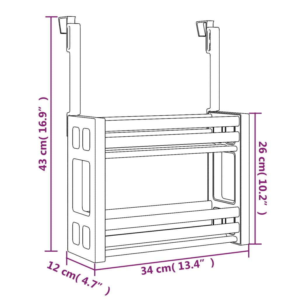 Organizador para debajo de fregadero aluminio 34x12x26 cm vidaXL257789