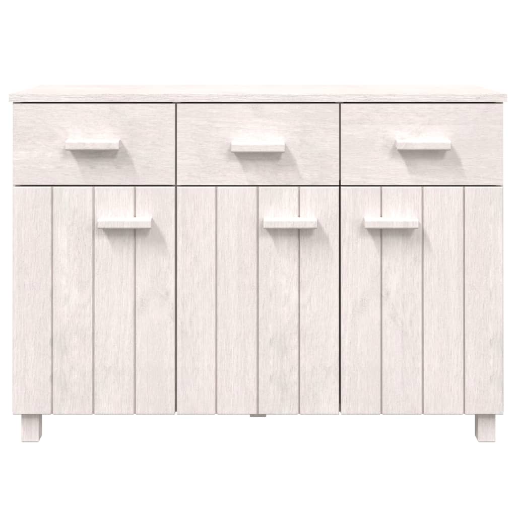 Credenza Moderna，Madia da cucina，Mobile Buffet，Armadio da Cucina HAMAR  Bianca 113x40x80 cm in Legno Massello di Pino VMOE73658 BonneVie