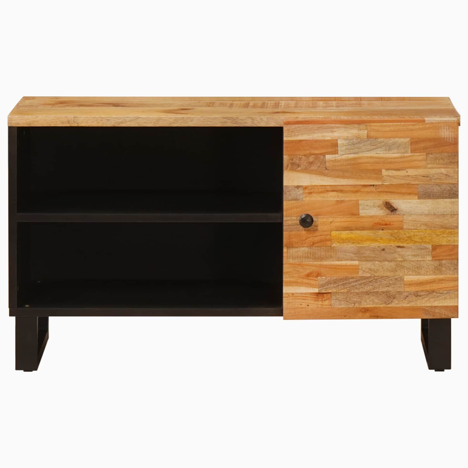Meuble TV En Bois De Manguier Massif, 110x35x45 Cm, Brun
