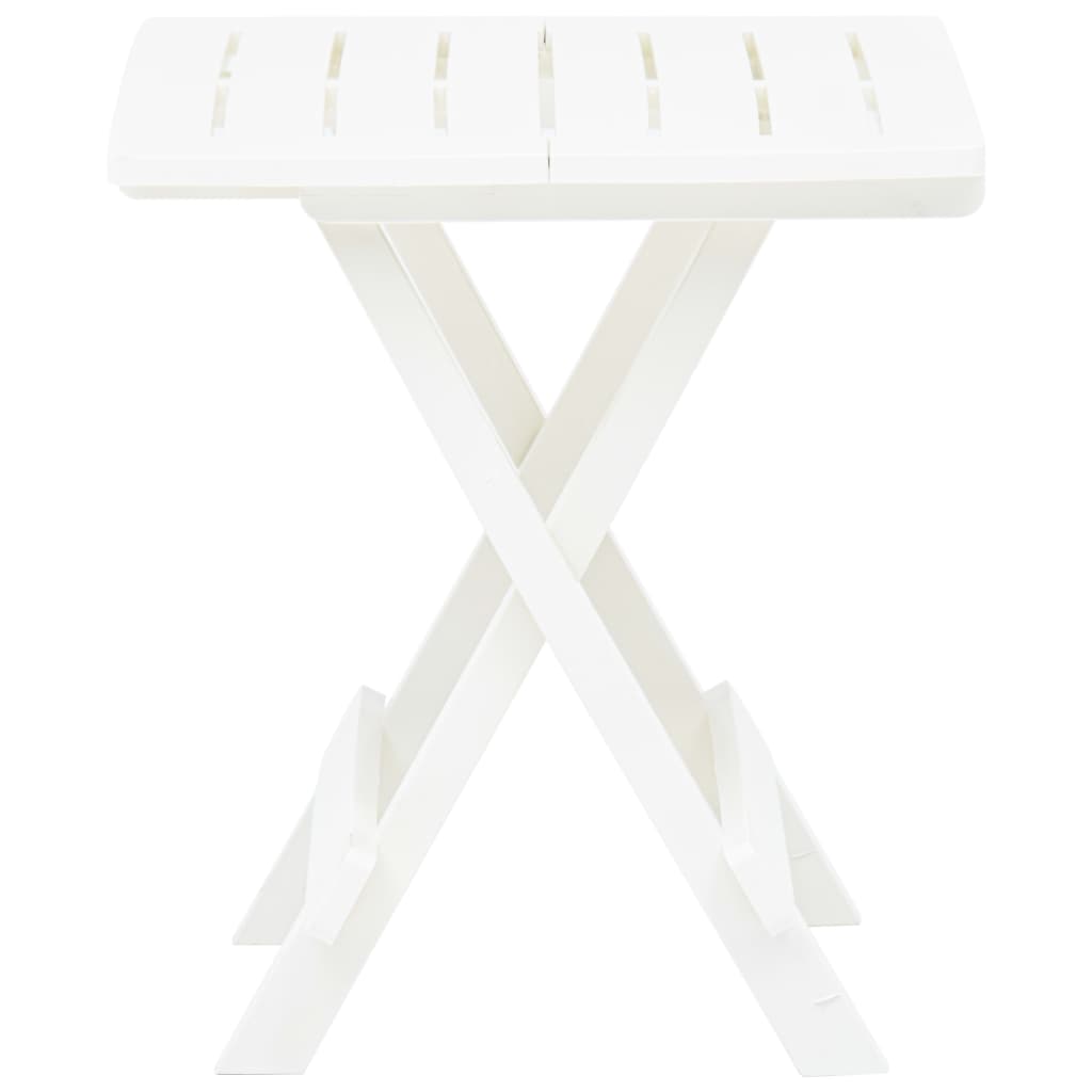 vidaXL Folding Garden Table 45x43x50 cm Plastic White White