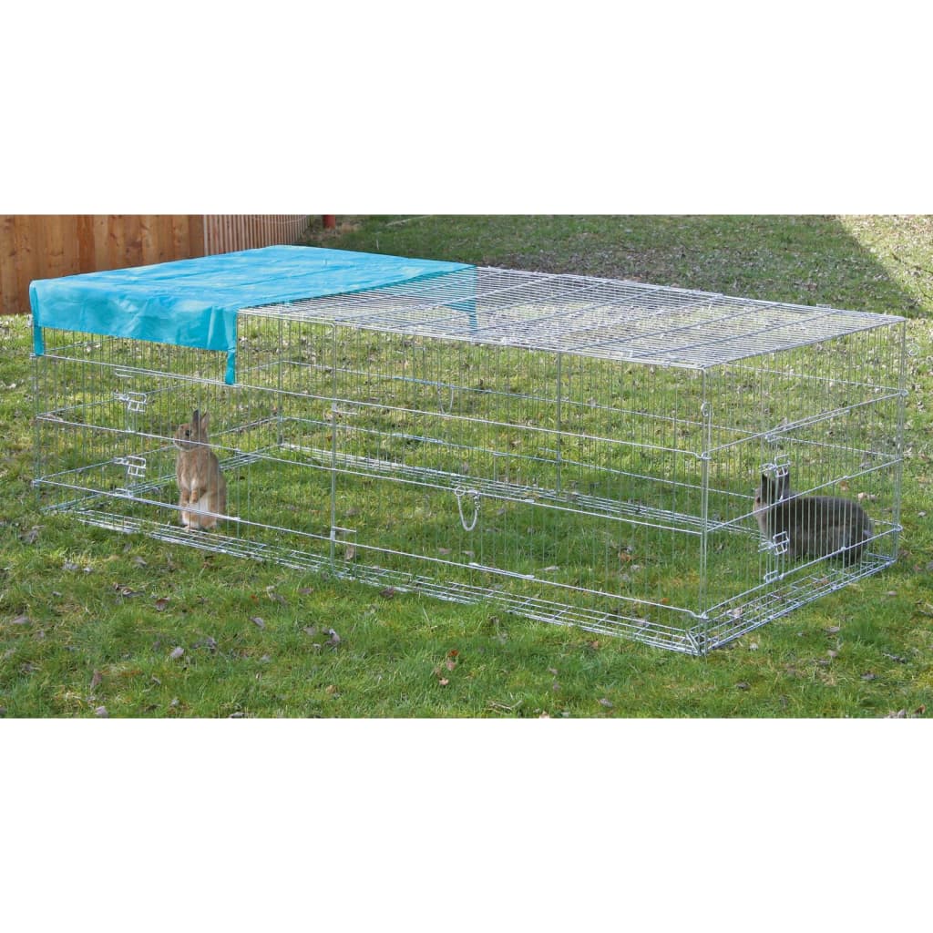Small Animal Outdoor Enclosure with Escape Barrier 230x115x70 cm Chrome