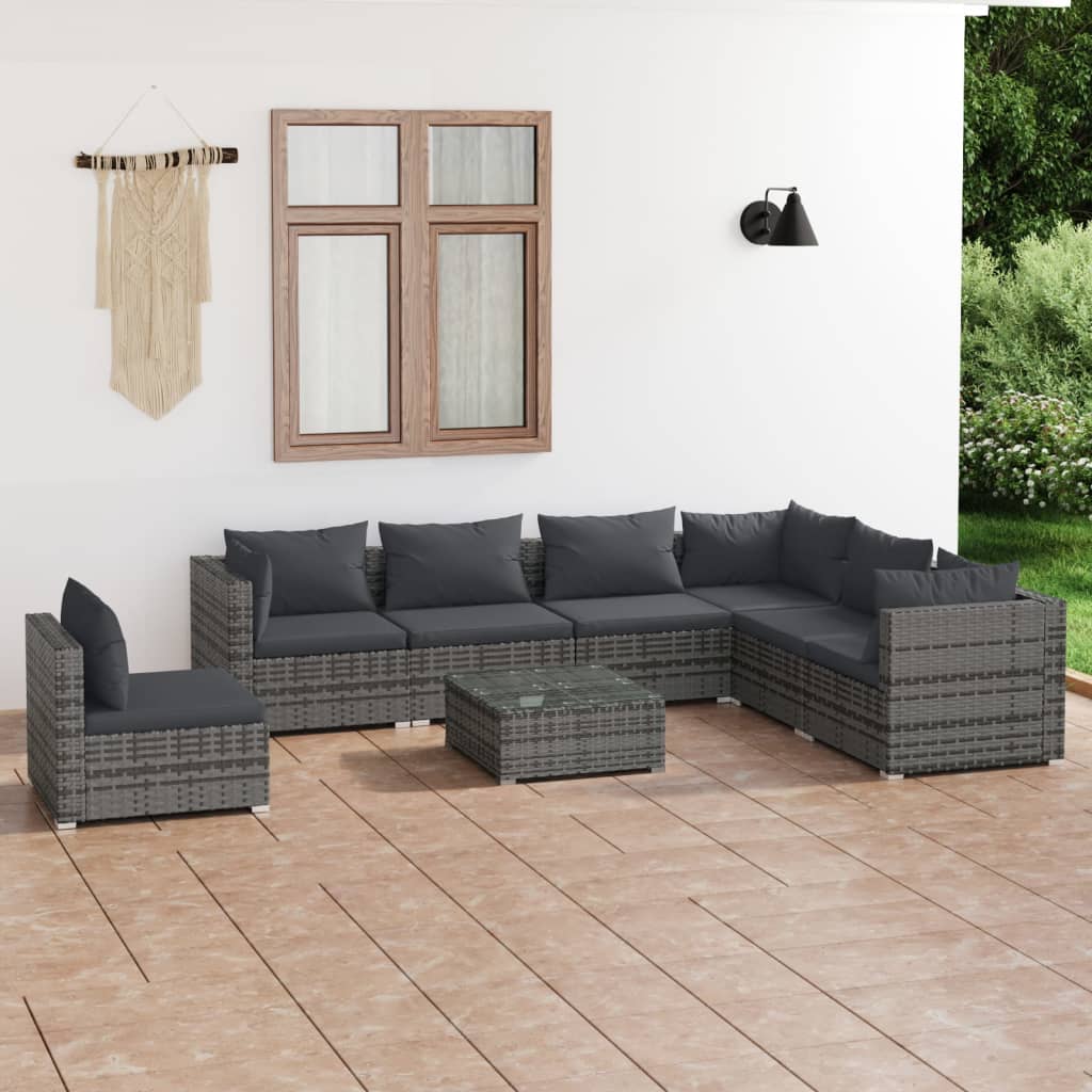 Salotti Da Giardino 8 Pz - Mobili Da Giardino Con Cuscini In Polyrattan Grigio BV678446 - BonneVie -Giardino di Lusso AAHKMJXYDAFdJAOAIMEbOAchtTzbsWMnceblMk5y4 uJLeuYPz fsKDE30A5jkZGYbwrlw2HEJxAc ahdkP6WrV5