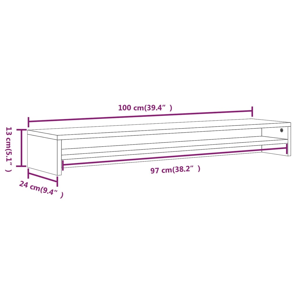 Unico Design Supporto per Monitor Rovere Fumo 60x23,5x12cm Legno  Multistrato 60x23,5x12 cm Magnifico it - Marrone68740