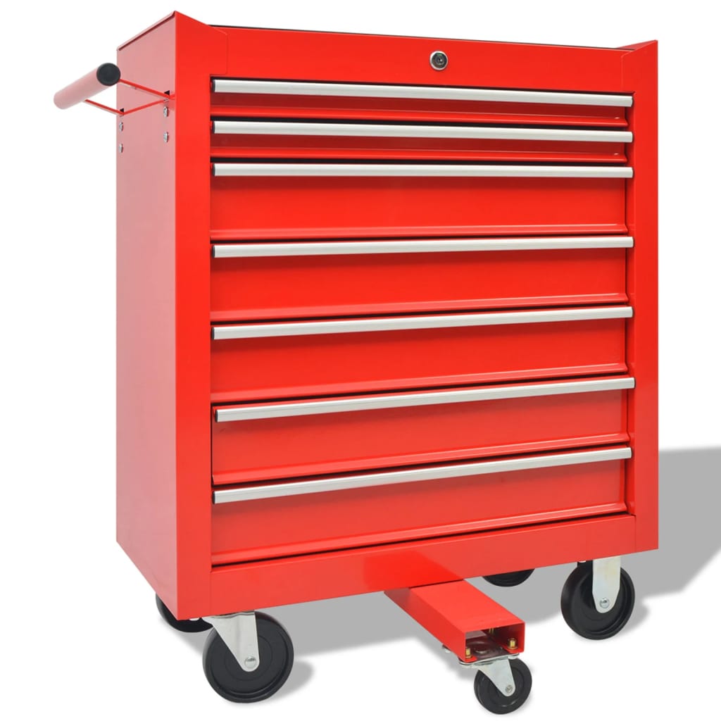 Unico Design Carrello Portautensili Officina con 1125 Utensili Acciaio  Rosso 69x33x77,2 cm Magnifico it - Rosso39626