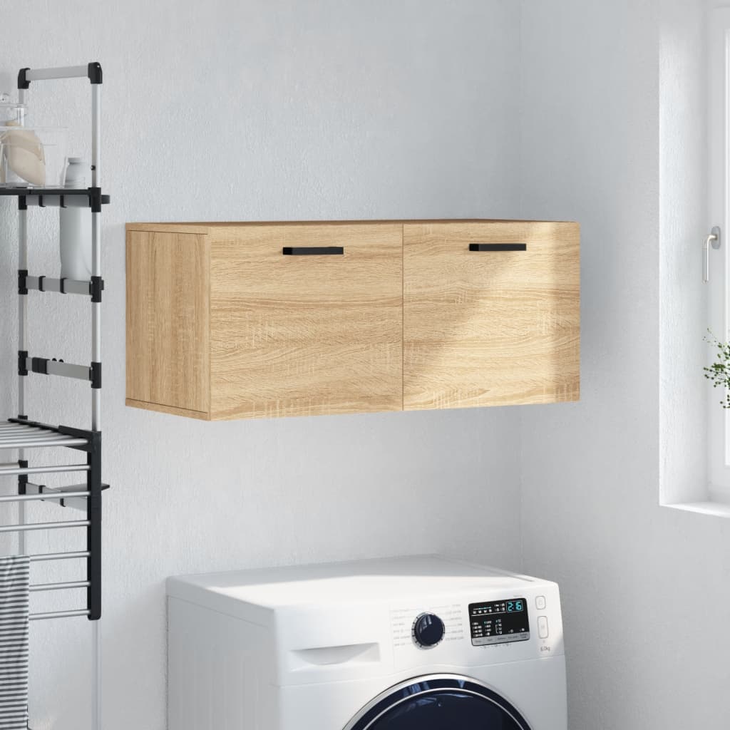 Armadietto da bagno,Mobile a Parete,Armadietto a Muro Rovere Sonoma 80x36,5x35 cm legno Multistrato CNWI128636 Maisonchic