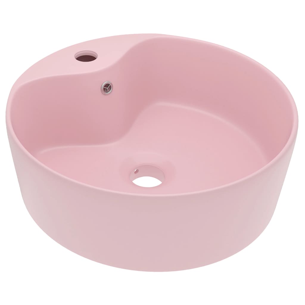 Lavandino Bagno, Lavabo d'Appoggio, Lavabo Bagno con Design Moderno con  Troppopieno Rosa Opaco 36x13 cm in Ceramica HWQ39534 MaisonChic