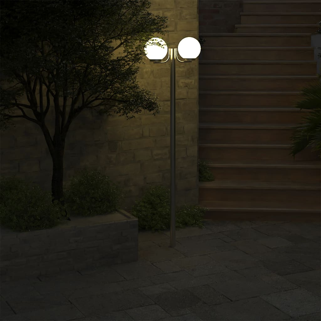 Garden Lamp Post 2 Lamps 220cm - White