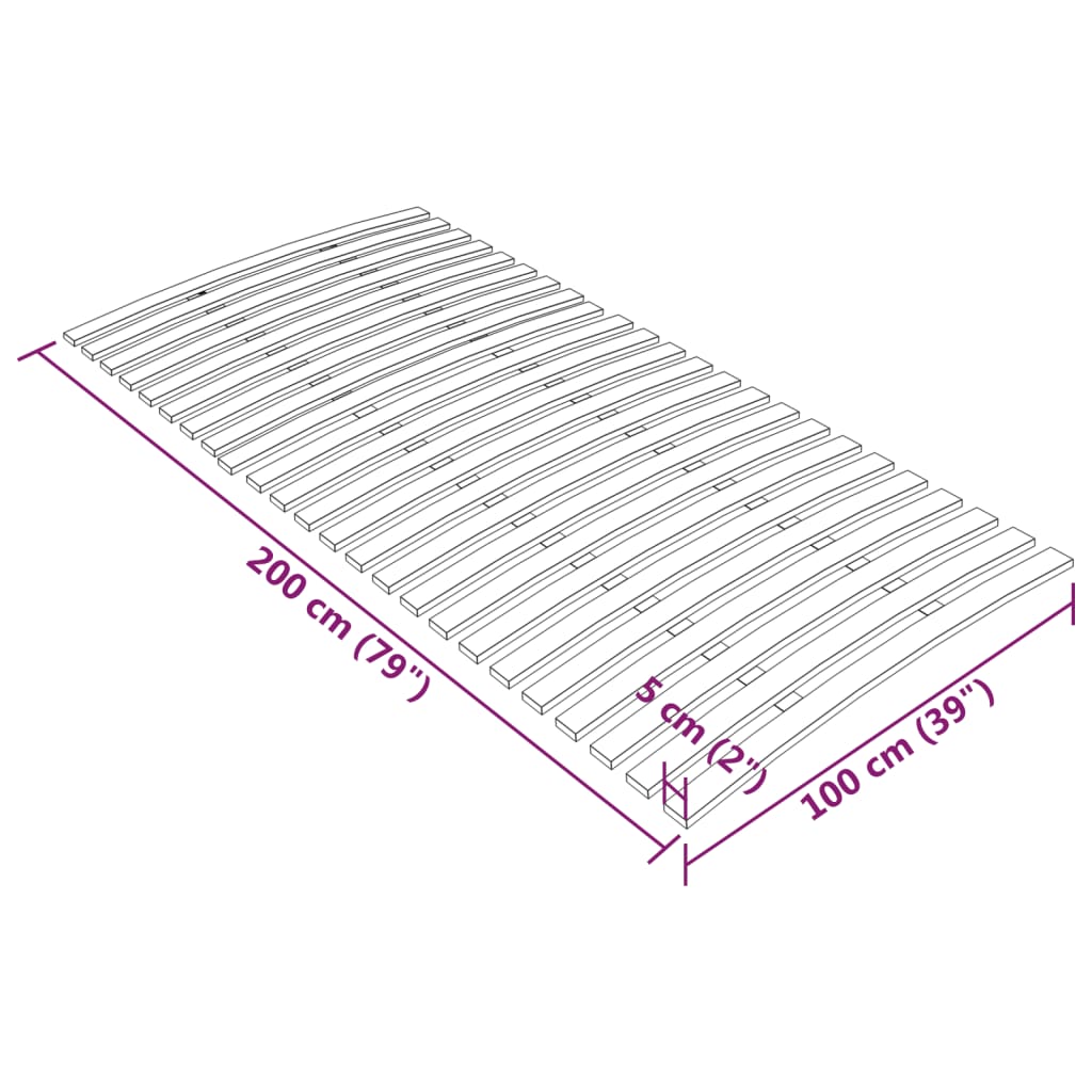 Lit simple 100 x 200 cm Sommier à lattes Lit adulte avec 24 lattes 100x200 cm POI53705 MaisonChic