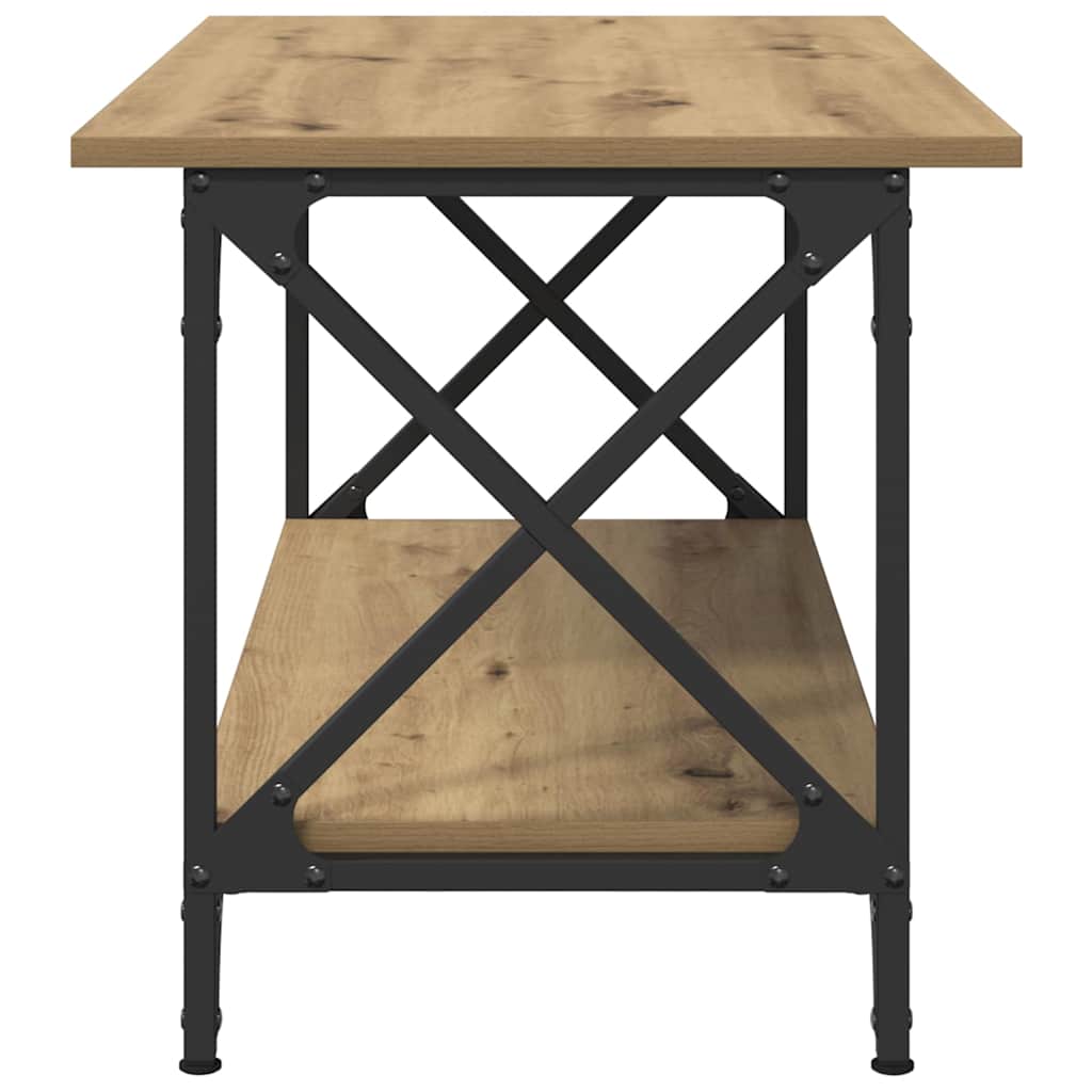 Table Basse En Chêne Artisanale VidaXL - 80 X 45 X 45,5 Cm - Étagère Ouverte - Style Moderne Pour Salon