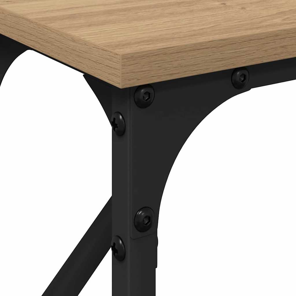 Tavolo Consolle Rovere Sonoma 89x41x76,5 cm in Acciaio