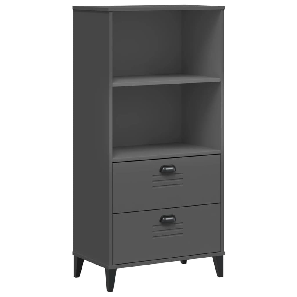 Bookcase VIKEN Anthracite Grey 60x35x123 cm Solid Wood Pine vidaXL