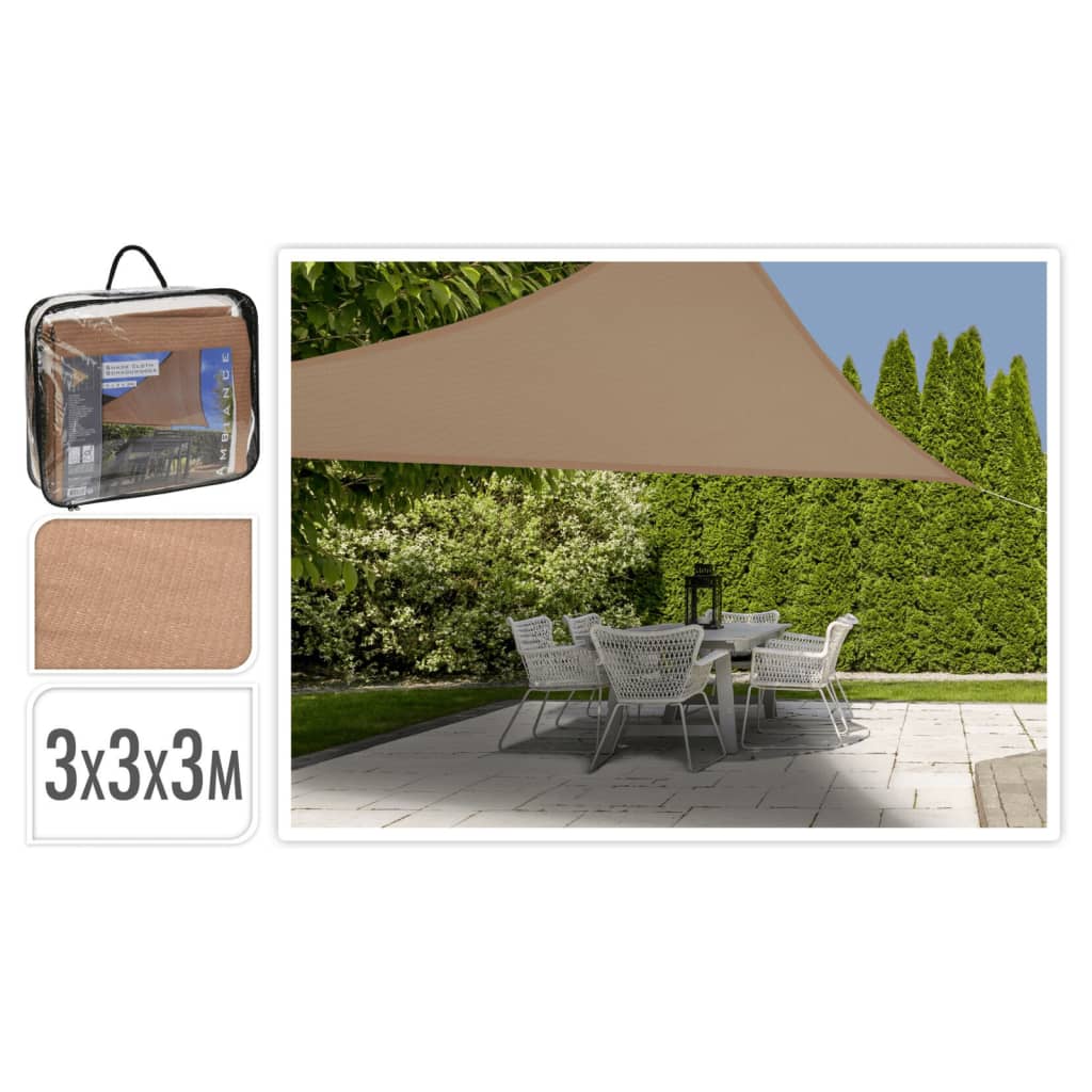 Shade Cloth 3x3x3 m Sand Triangle ProGarden