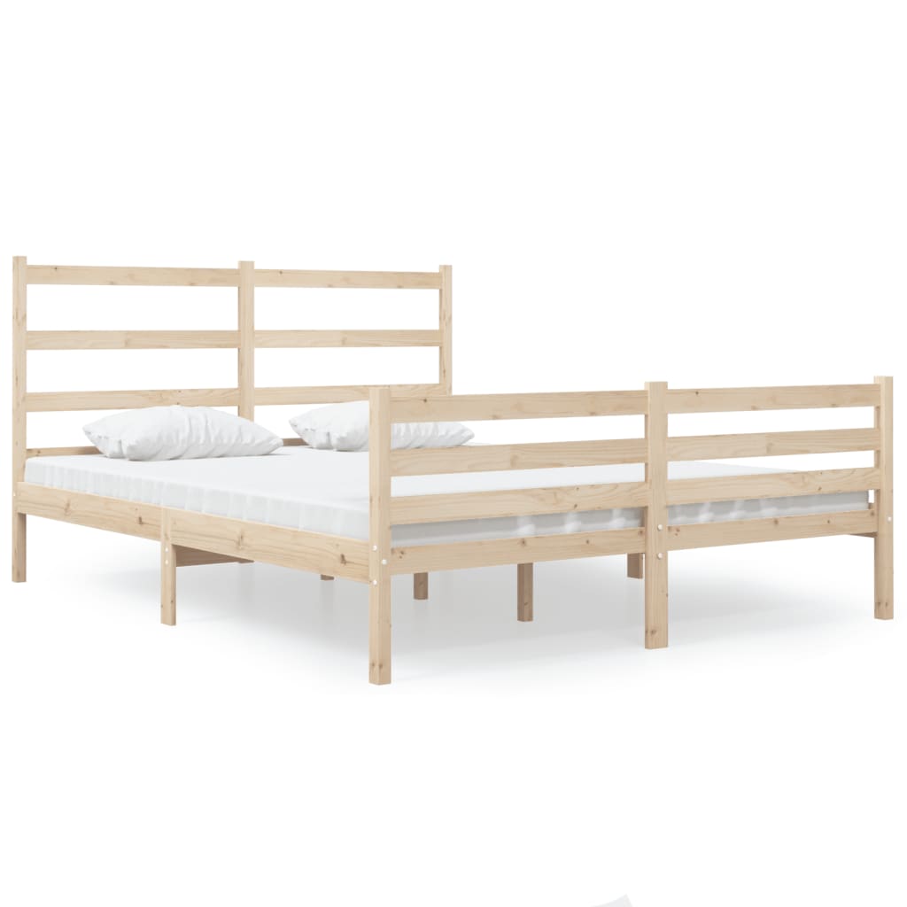 Letto matrimoniale Moderno Struttura Letto Giroletto 120x190 cm Legno  Massello di Pino 4FT Small Double ITD67064