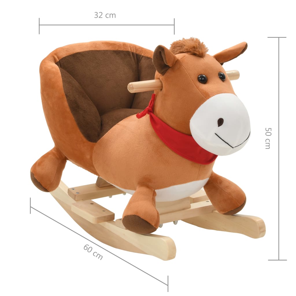 UNIQUECheval à Bascule Avec Dossier Peluche 60 X 32 X 50 Cm Marron3,7 Kg,Magnifique & Montage Facile97122 -Pas Cher Clair Jardin Magasin AAHKMJXYDAFdJAOAIMEbOAchtTzbsWMnceblMk5y4