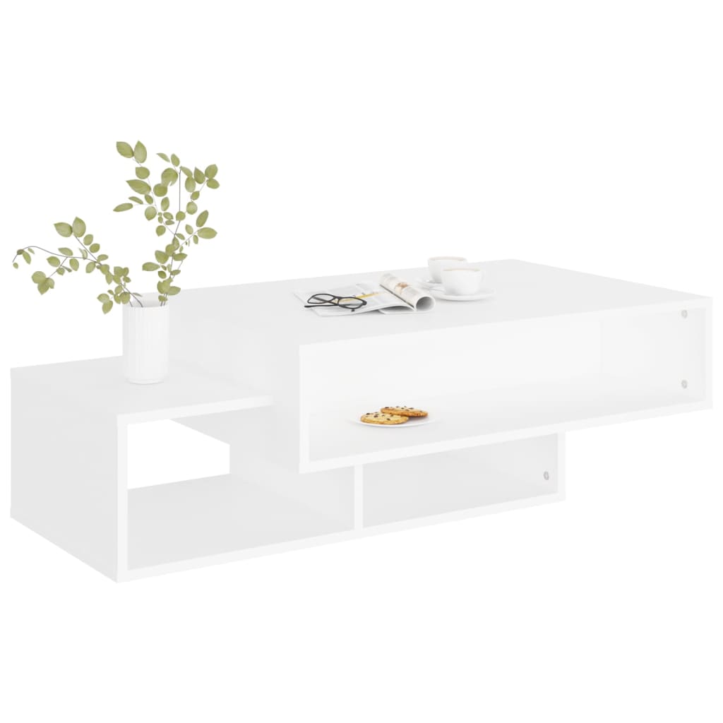 Tavolino da Salotto，Tavolino da caffè，Tavolino basso Bianco 102x55x45 cm  Legno Multistrato ASFV381079 MaisonChic