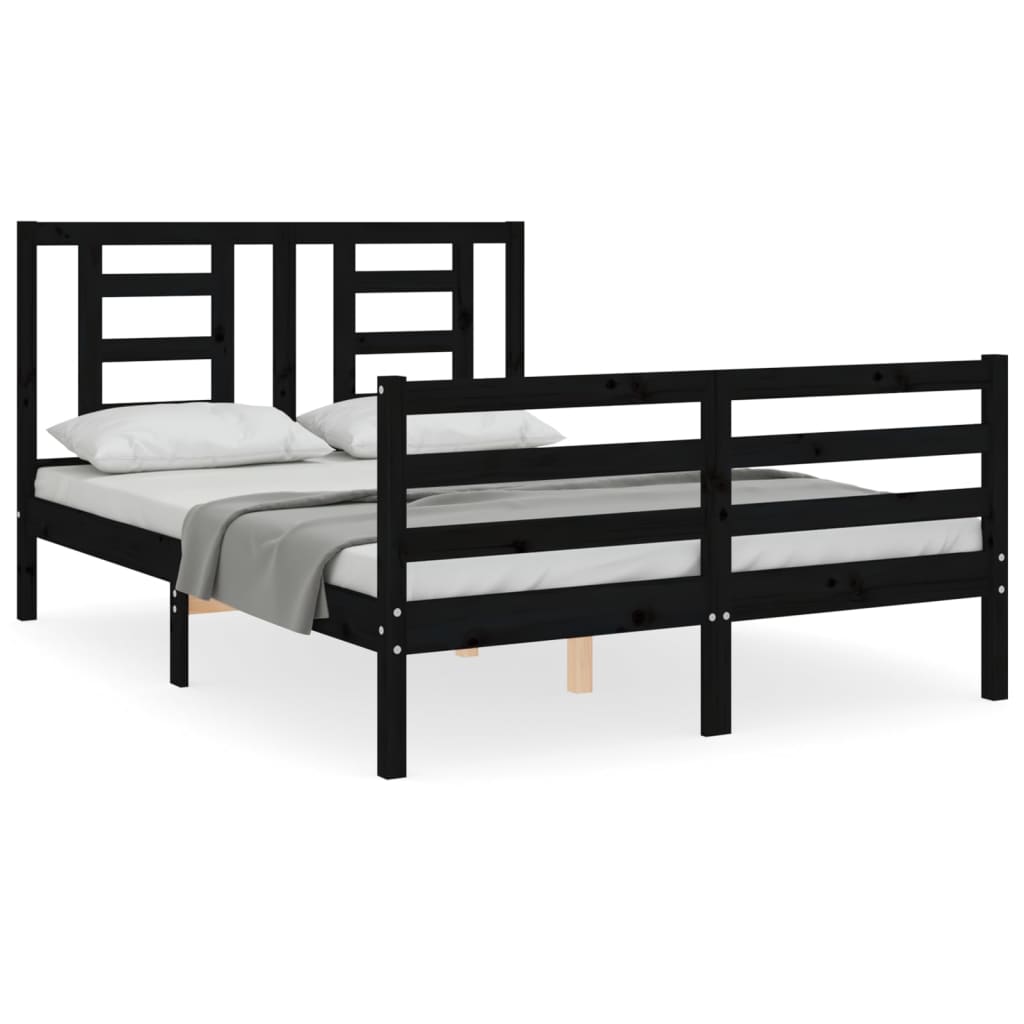 Struttura Letto Matrimoniale In Metallo VASAGLE 160x200 Cm - Con Spazio Sottostante, Nero, Portata 500 Kg