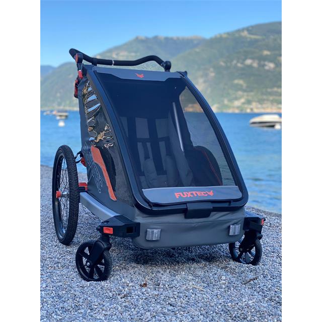 Fuxtec Rimorchio Bicicletta 2in1 Sportfux FX-FA1 - Pieghevole, Per Bambini, Convertibile In Passeggino - Foto 7