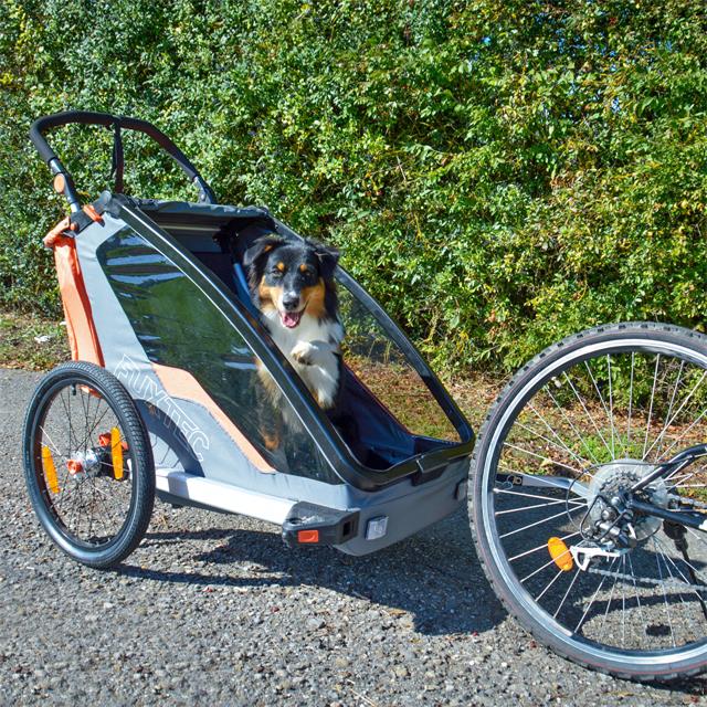 FUXTEC FX-FA1 Rimorchio Bici 2 In 1 Per Bambini - Pieghevole Con Protezione Pioggia E Sole