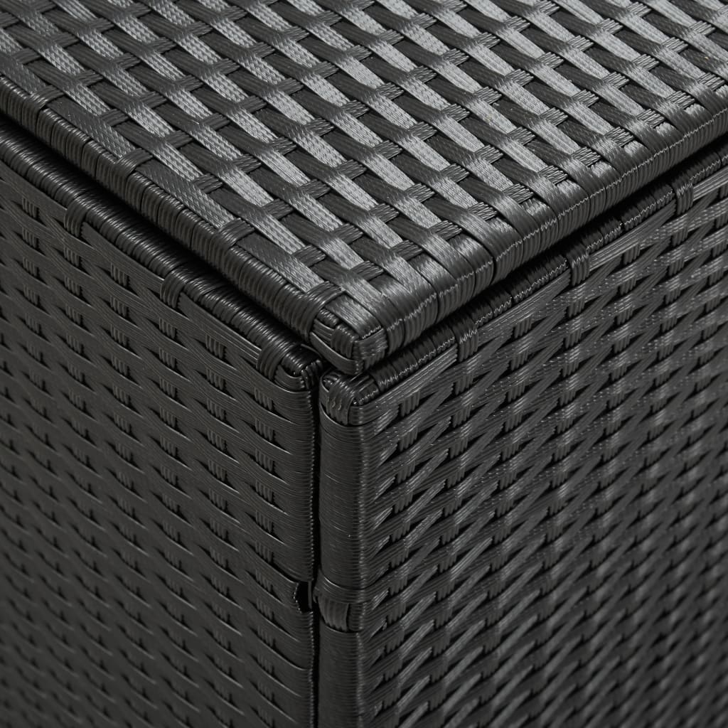 Hommoo Caja de almacenaje de jardín ratán sintético negro 180x90x75 cm