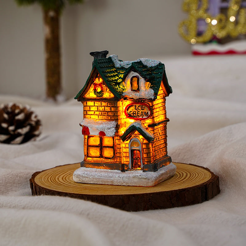 Decoration Village Noel Lumineux, 5 Pcs Decoration Noel Interieur