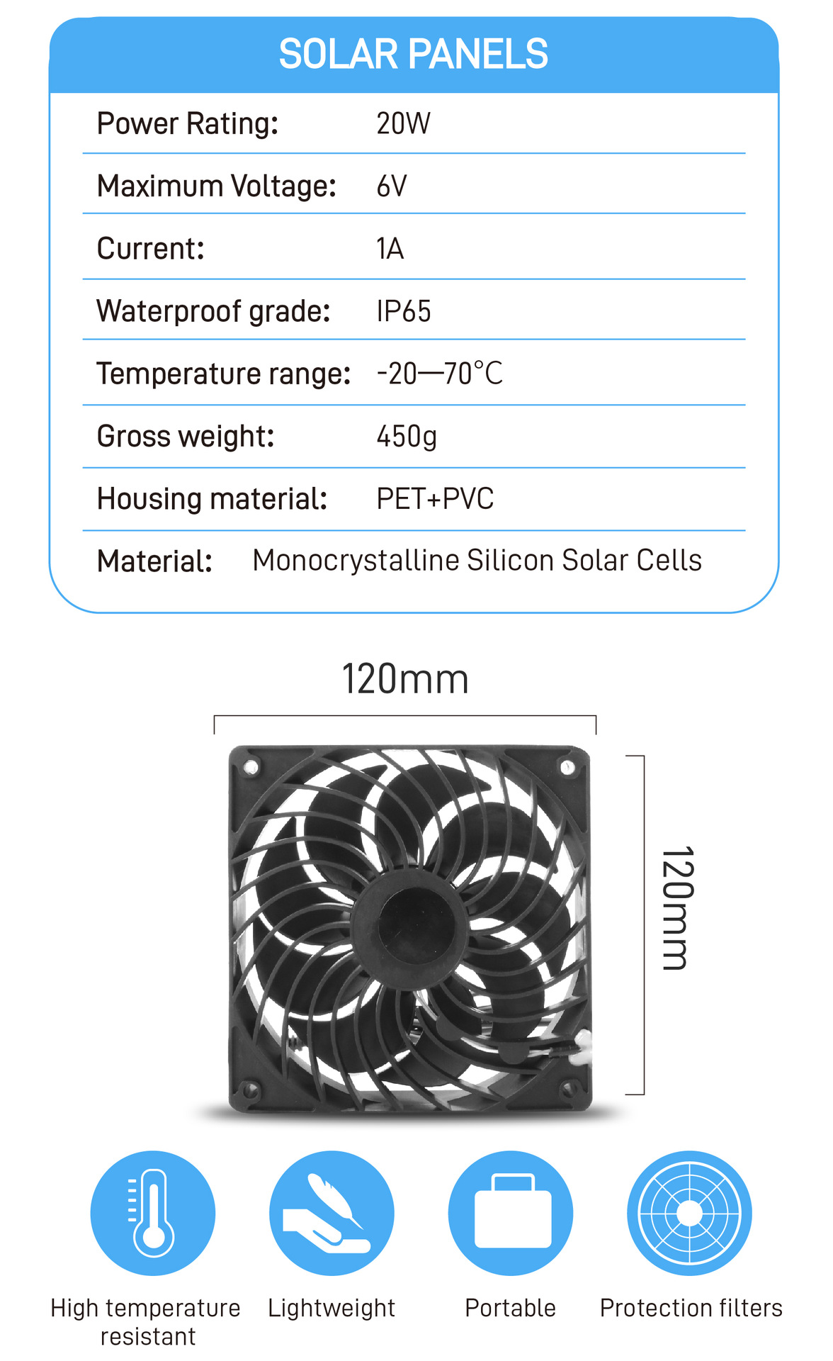 Ventilateur solaire Ej.Life