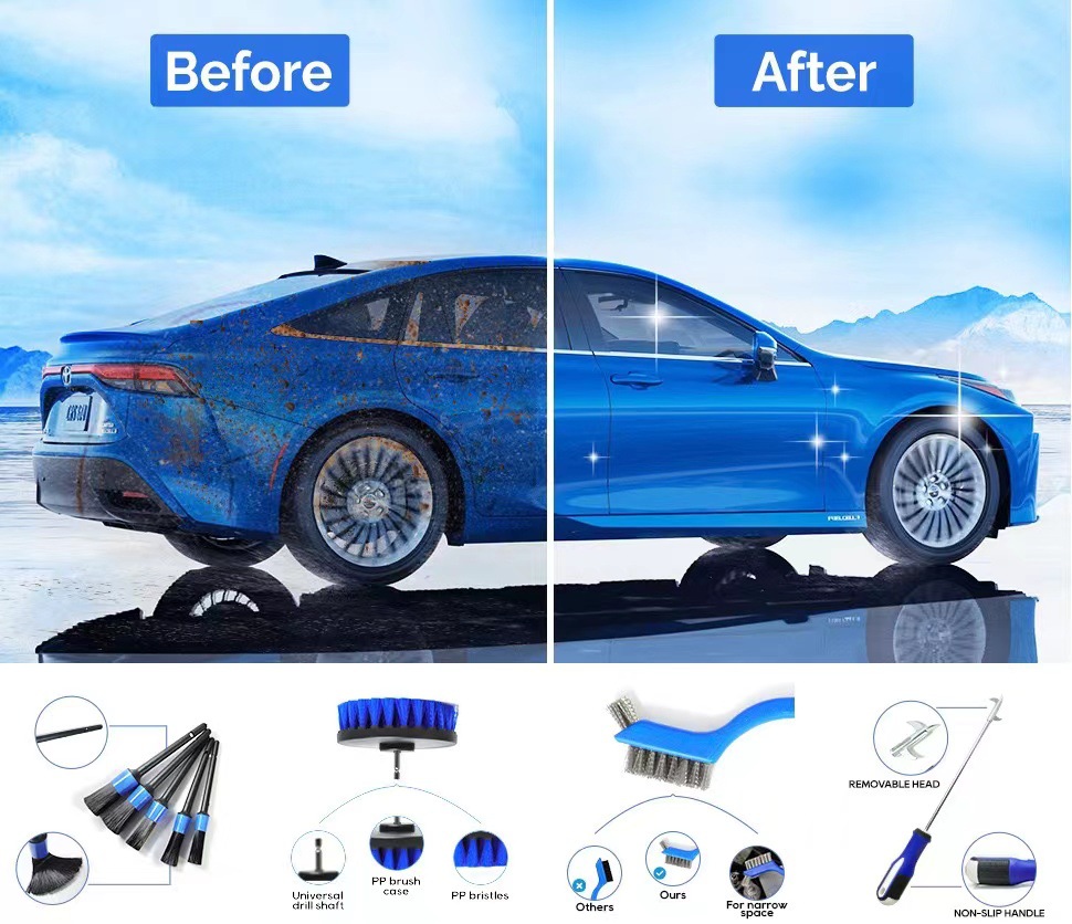 Juego de 32 cepillos para limpieza de automóviles