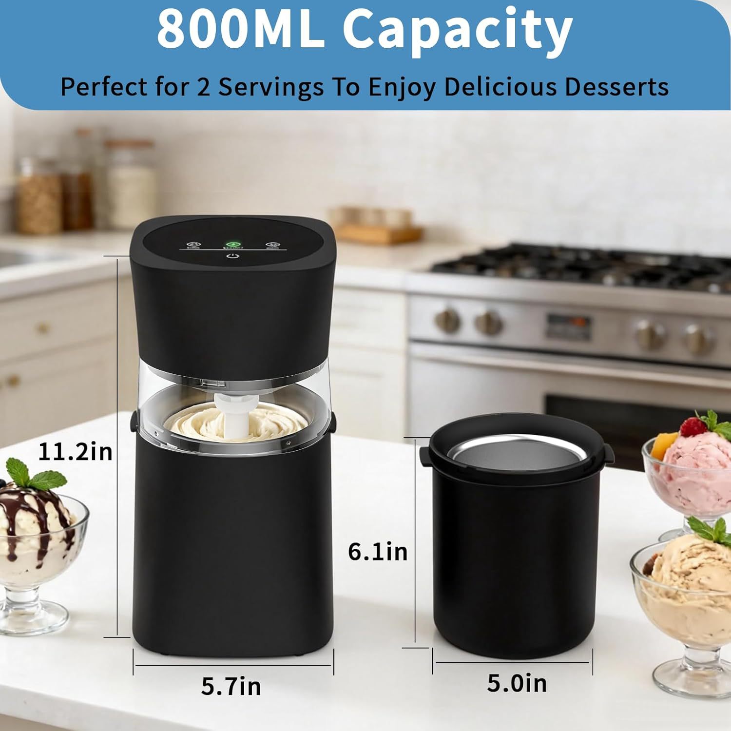 Capacité 800ml pour des glaces maison en famille