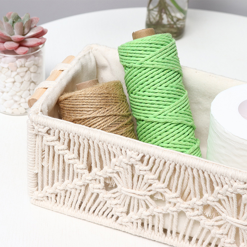 Panier,Paniers De Rangement En Macramé - Boîte Décorative