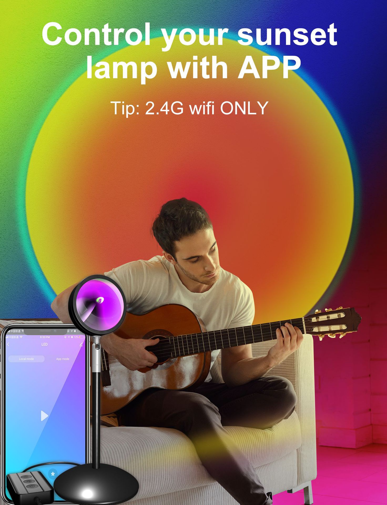 Lumière d'ambiance sur pied RGB