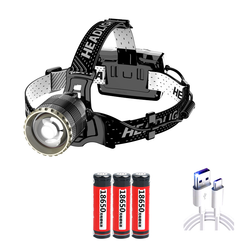 Lampe Frontale LED Lepro Rechargeable 1300 Lux - USB, 5 Modes - Blanc/Rouge