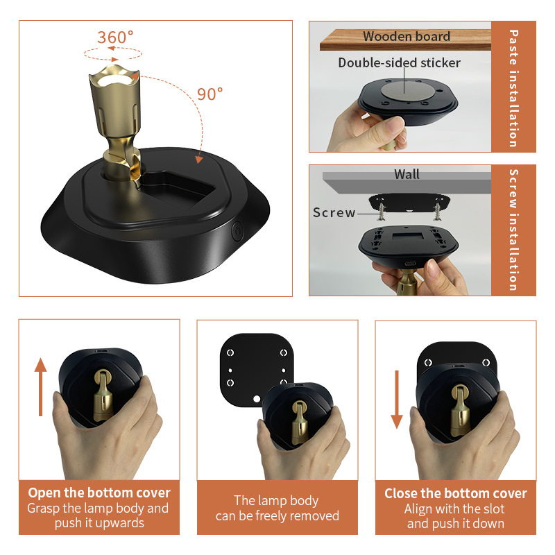 Faretto LED Wireless RGB, Luci D'accento A Batteria, Mini Puck Light Per Interni, Illuminazione Superiore Regolabile Con Telecomando E Testa Girevole