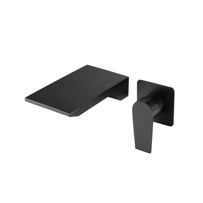 Black Waterfall Bathroom Faucet Single Handle single command