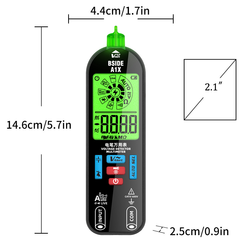 SJLERST Multimètre Numérique Portable Numérique Testeur Electrique Digital  Voltmètre Automatique Tension Courant Capacité Résistance outil de