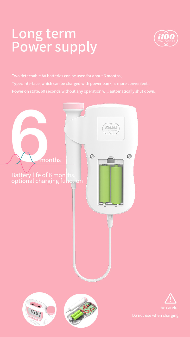 HTN - Baby Lcd Detector Ad Ultrasuoni Fetale Prenatale Monitoraggio Della Frequenza Cardiaca Per Bambini Copaz 8454619031740 - Foto 5