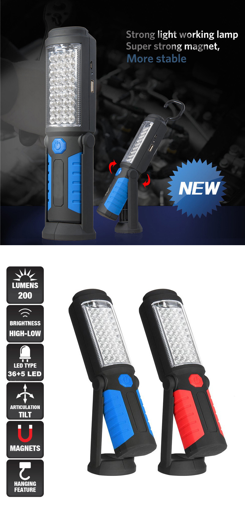 Lampe de travail d'urgence