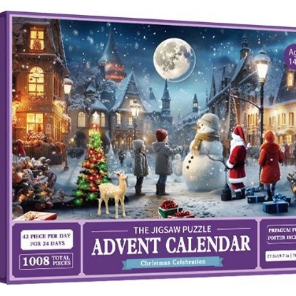 Calendrier De L'Avent 2024 Puzzle De Noël, 24 Cases - Puzzle 1008 Pièces, Père Noël Préparant Les Cadeaux, Compte à Rebours Jusqu'à Noël | Leroy Merlin