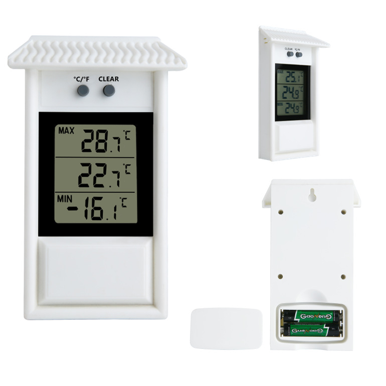 Thermomètre Numérique Extérieur Max/min - Écran LCD, étanche IP45, Mémoire, Conversion °C/°F, Plage -20 à 50°C
