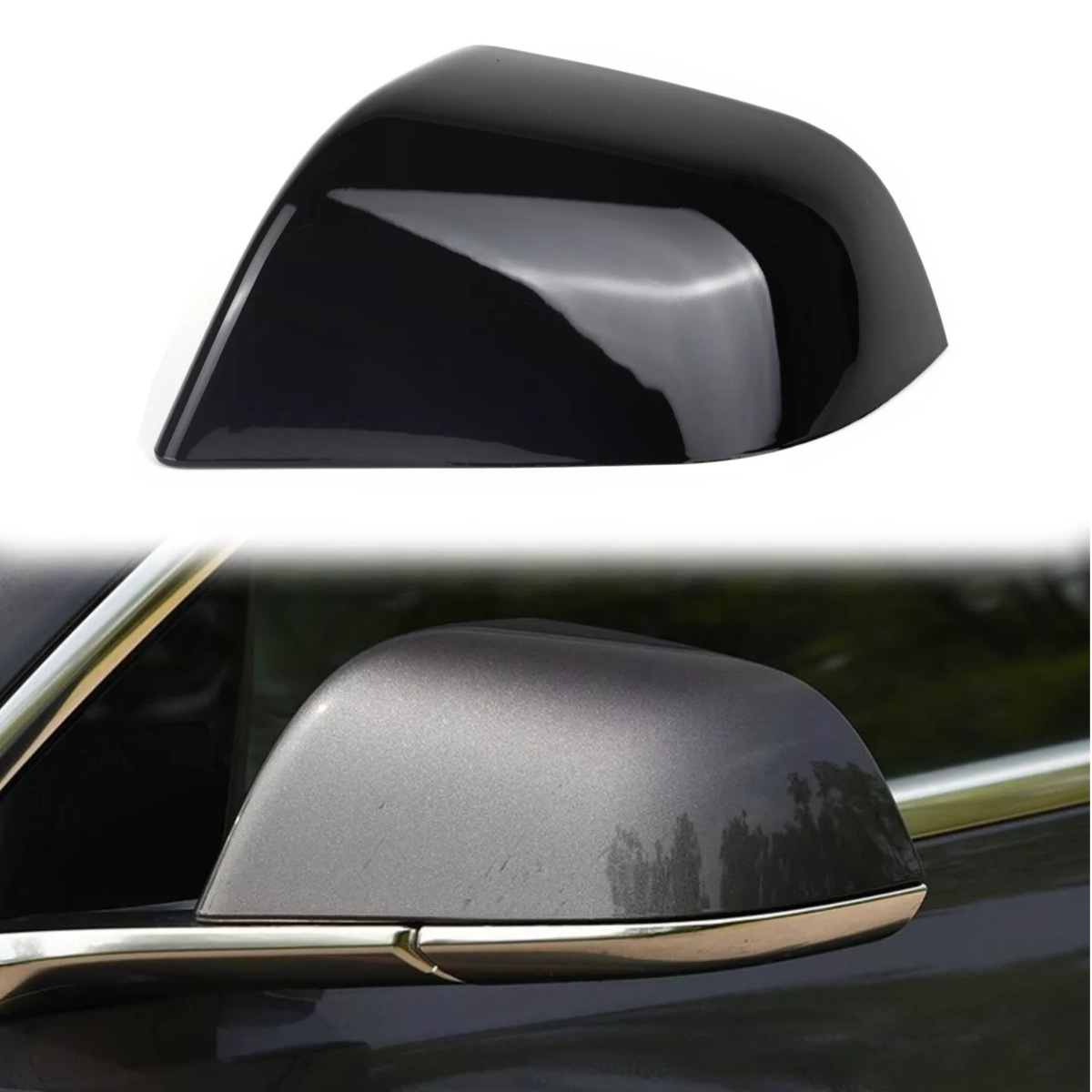 Copertura Specchietto Laterale Sinistro Per Tesla Model Y (2018-2021) | Ricambio Nero Lato Guida - 3
