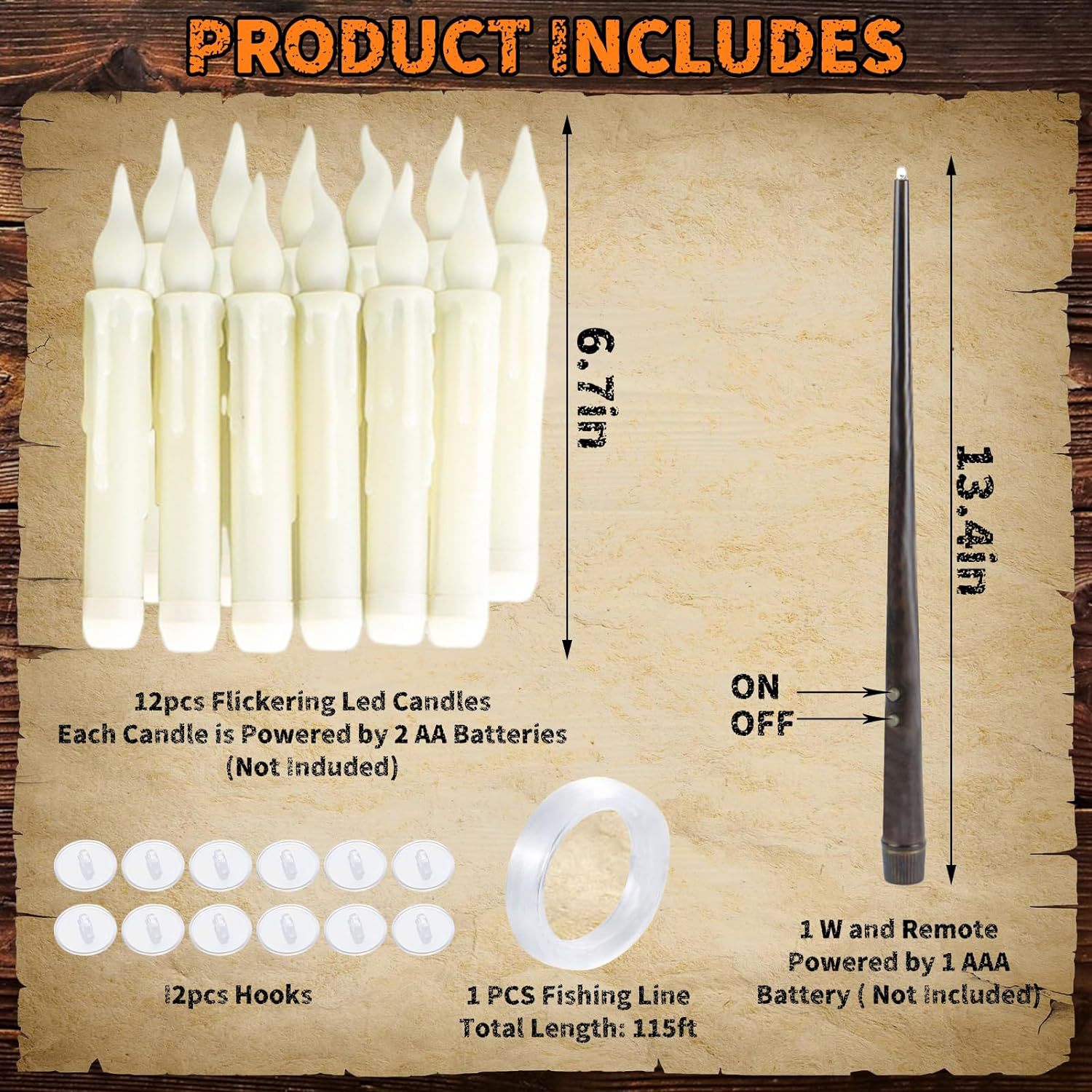 HL Candele Led Flickering Ricaricabili Con Telecomando - 12 Pezzi Per Centrotavola E Halloween