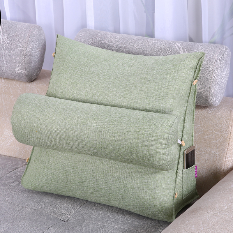 Coussin De Lecture Triangulaire - 45x45x20 Cm - Velours Doux, Remplissage PP Coton - Pour Lit, Canapé, Support Dos Et Nuque