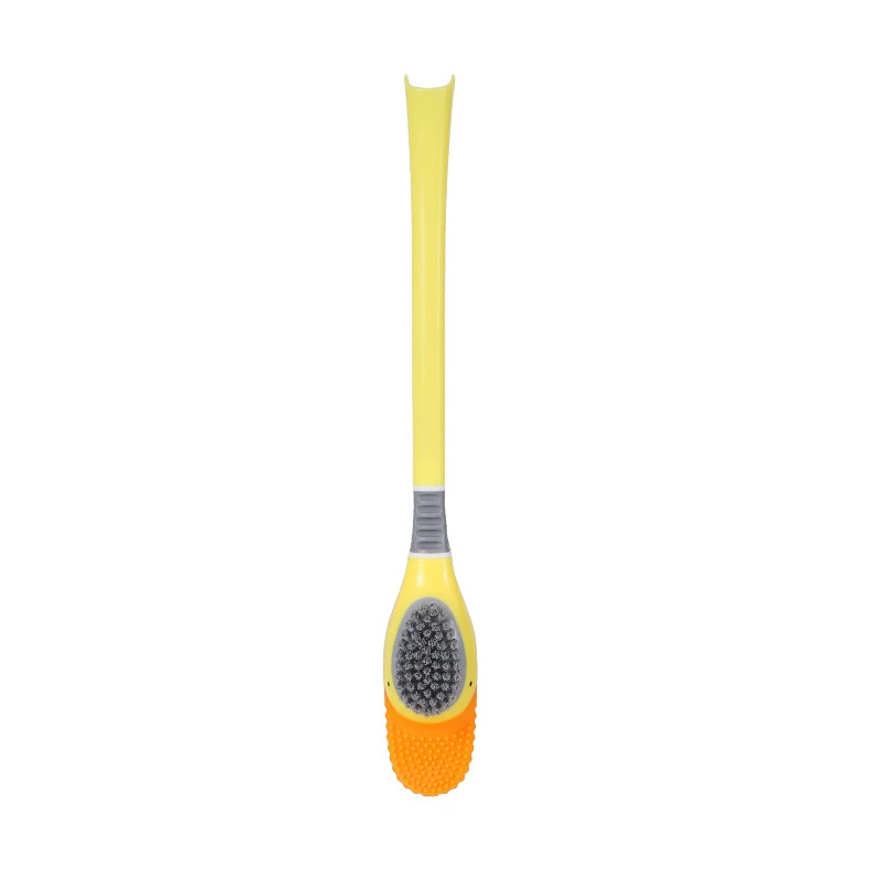 Scopino Per WC In Silicone Con Porta Scopino A Parete - Montaggio Senza Fori, Asciugatura Rapida, Colore Argento