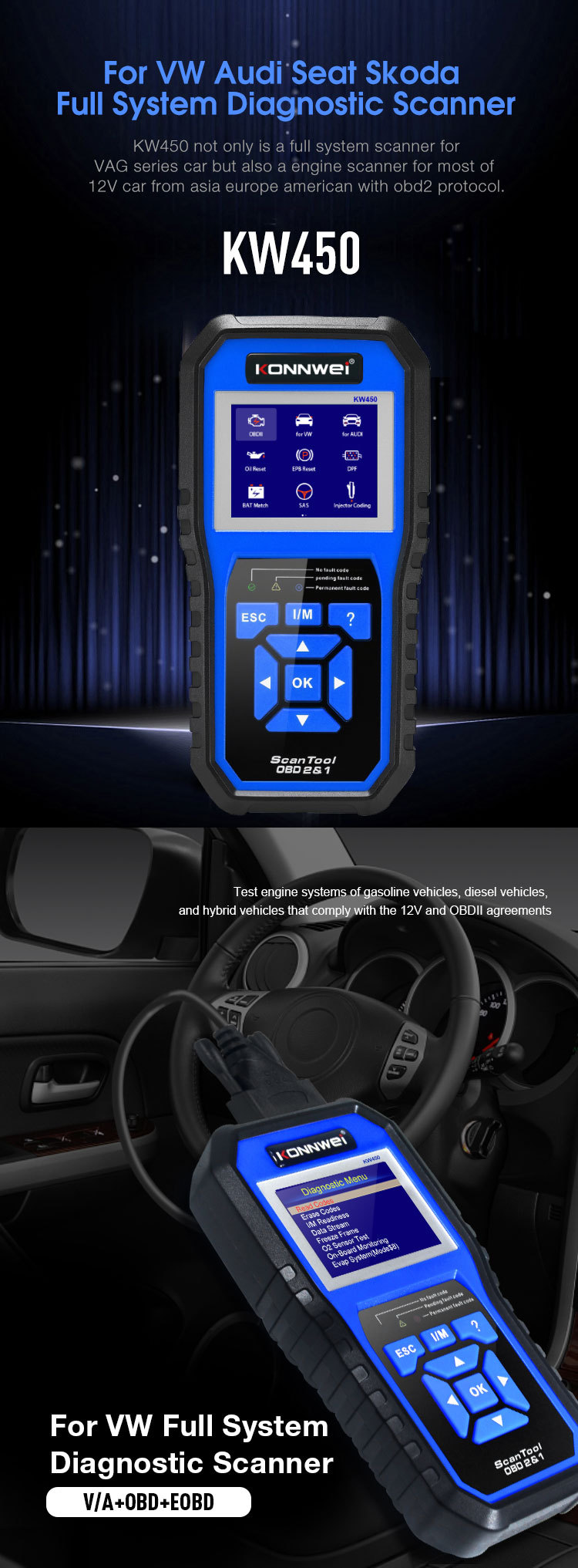 Scanner KW450 Super Vehicle, utilizzato per la diagnosi di veicoli ...