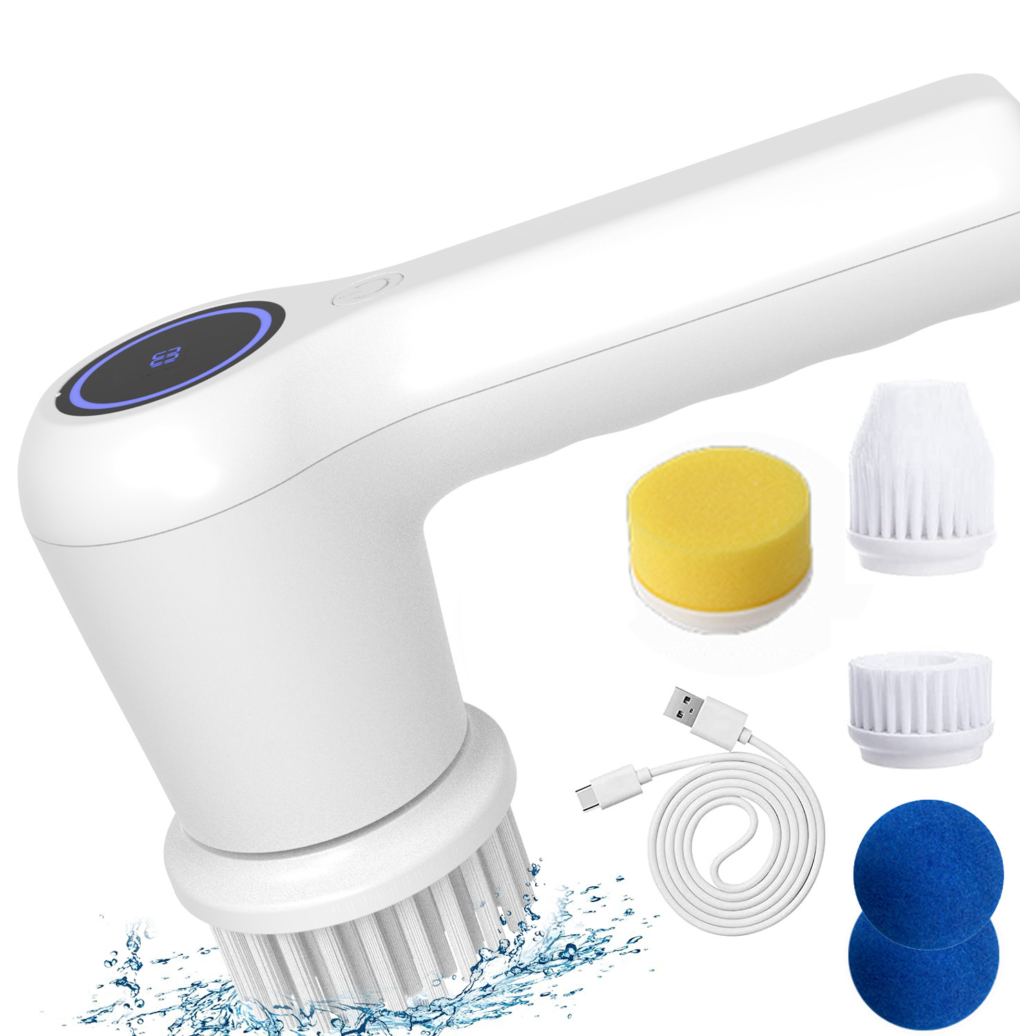 Brosse De Nettoyage électrique Rotative Sans Fil GRUTTI - Avec Tige - Pour Cuisine