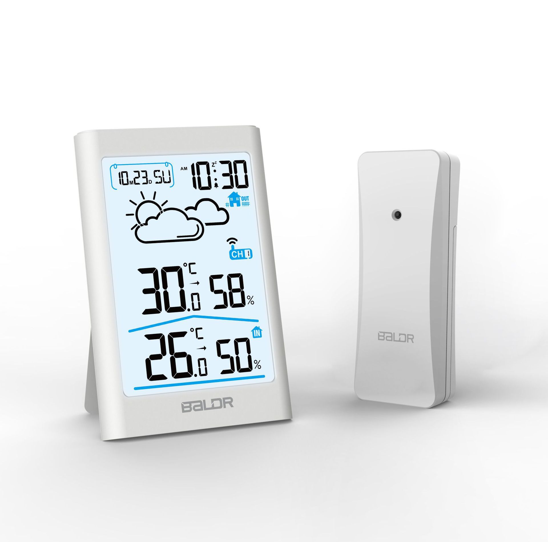 OTIO 936067 Termometro Digitale Interno/Esterno Senza Fili - Portata 60m, Memoria Max/Min, Display °C/°F, Colore Bianco - 5