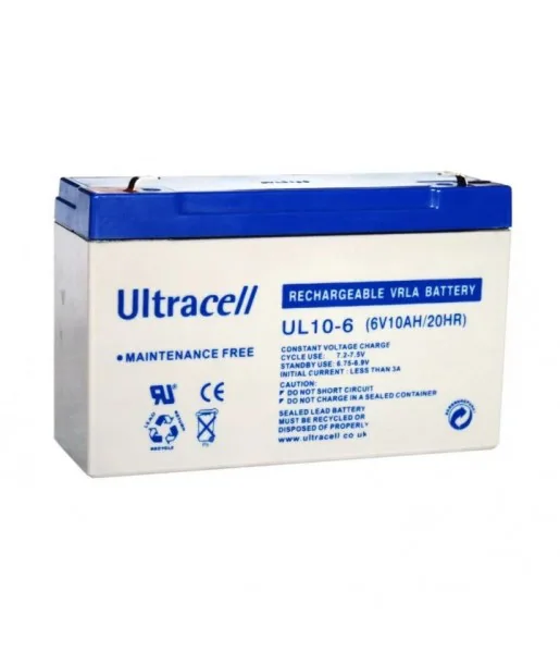 Batterie plomb étanche - Ultracell UL10-6 - 10Ah 6V